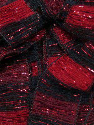 TincelTown Ruffle Ribbon Yarn with a sparkle Red and Black with Red sparkle