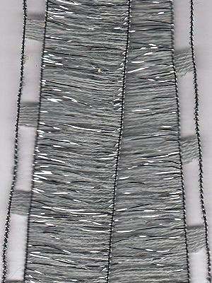 TincelTown Ruffle Ribbon Yarn Gray with Silver Sparkles