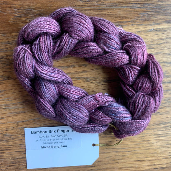 Bamboo Silk Fingering color Mixed Berry Jam by HSFC
