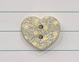 3/4 inch Wood Heart Shaped Button, two Holes, Polka dots!