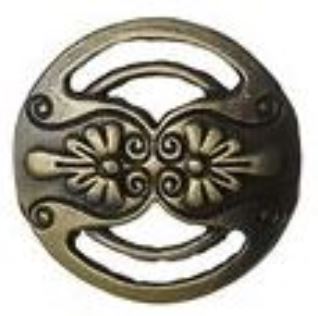 Metal Button, Bronze Finish, Flower with Back Shank #2
