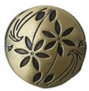 Metal Button, Bronze Finish, Flower with Back Shank #1