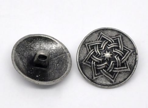 3/4 Inch Putter colored Metal Button with Star Design