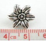 1/2 Inch Double Shank Buttons Daisy shaped, Silver Tone Antique Button