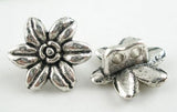 1/2 Inch Double Shank Buttons Daisy shaped, Silver Tone Antique Button