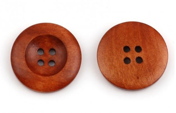 One inch copper color 4 hole wood button round